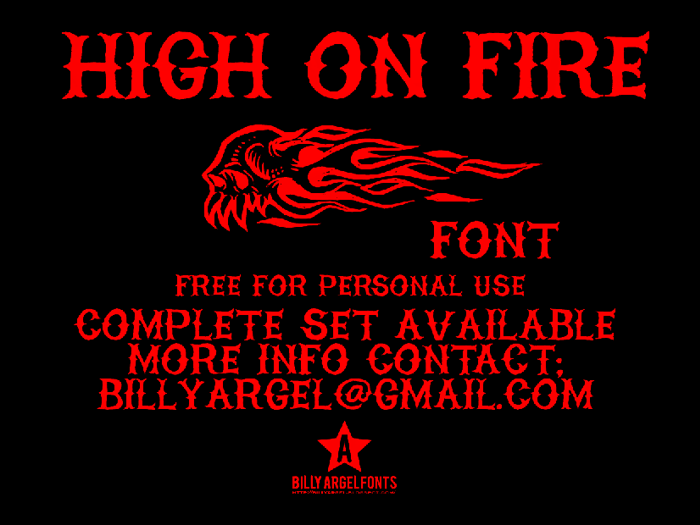 HIGH ON FIRE Font poster