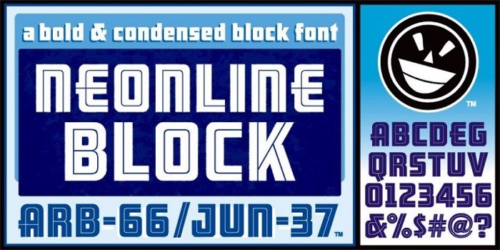 ARB 66 Neon Line JUN-37 Font poster