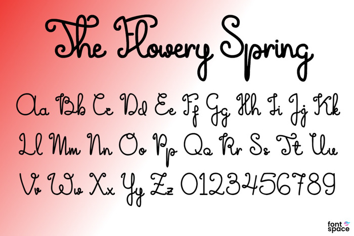 The Flowery Spring Font poster