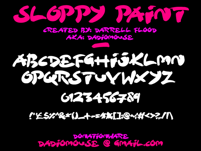 Sloppy Paint Font poster