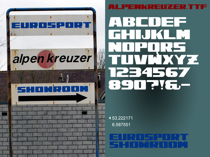 Alpenkreuzer Font poster