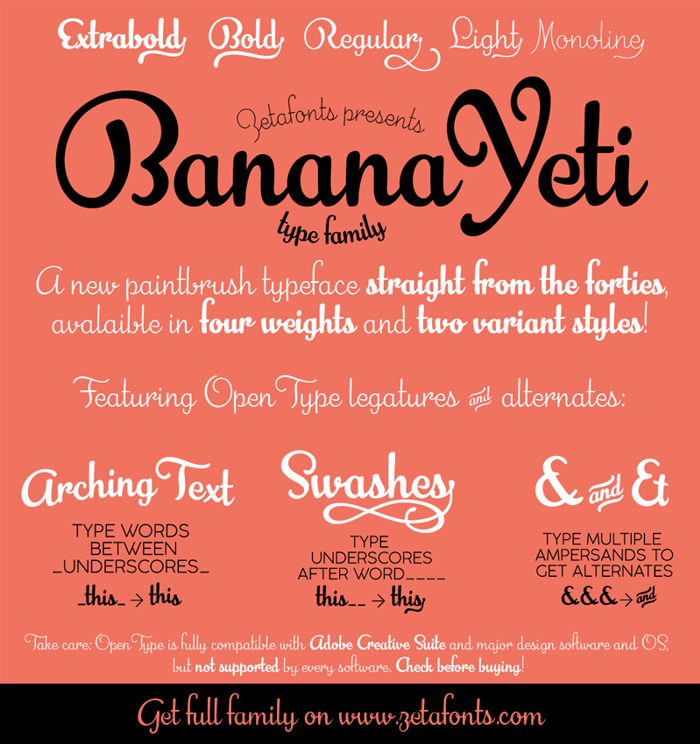 Banana Yeti Font poster