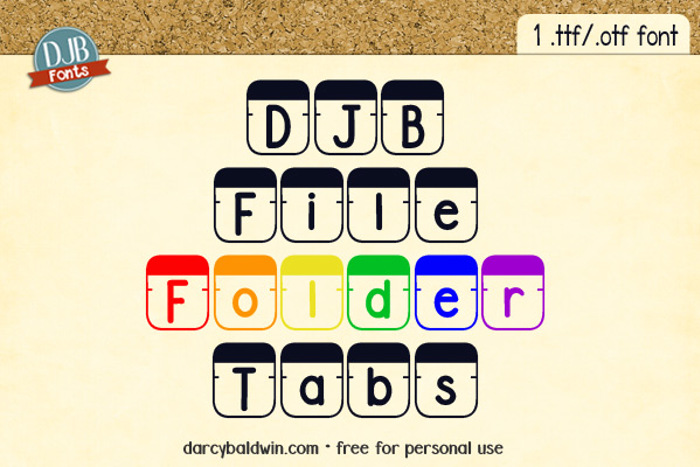 DJB File Folder Tabs Font poster