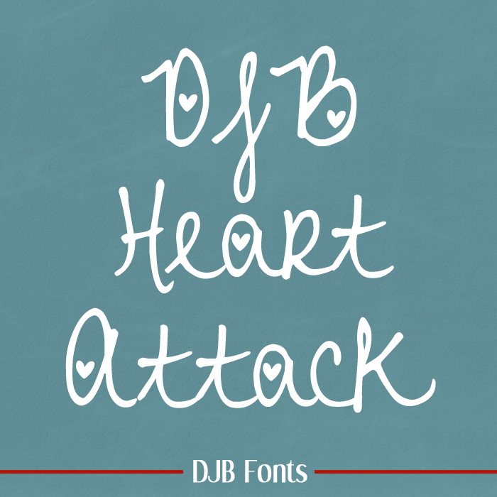 DJB Heart Attack Font poster