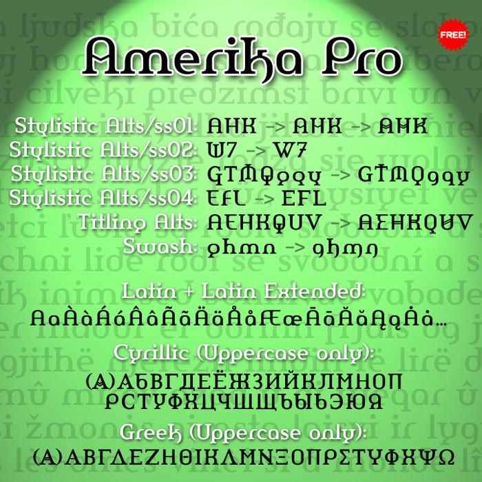 Amerika Pro Font poster
