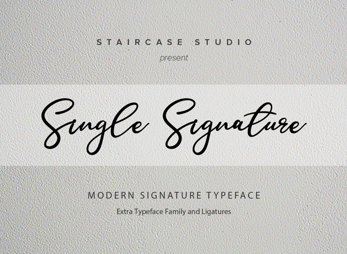 Single Signature Font poster