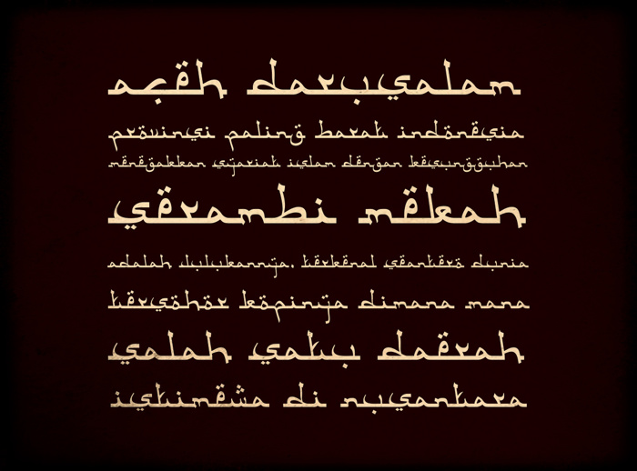 Aceh Darusalam Font poster
