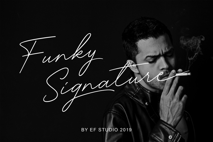 Funky Signature Font poster