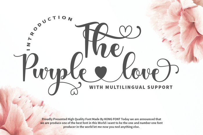 The Purple Love Font poster