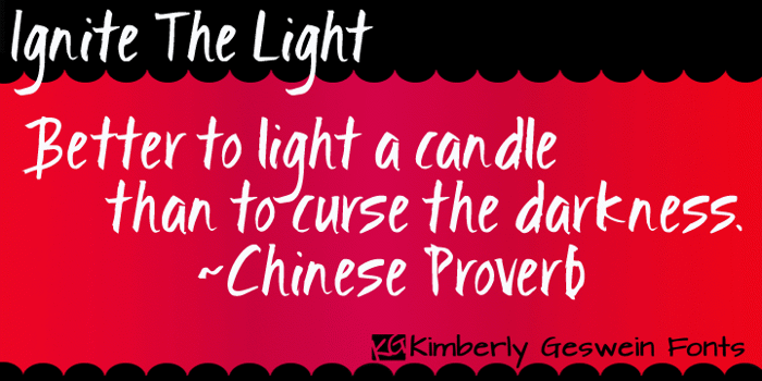 Ignite the Light Font poster