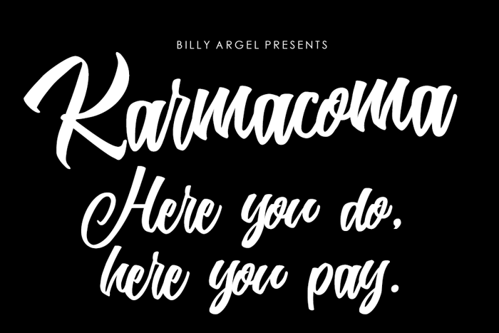 Karmacoma Font poster