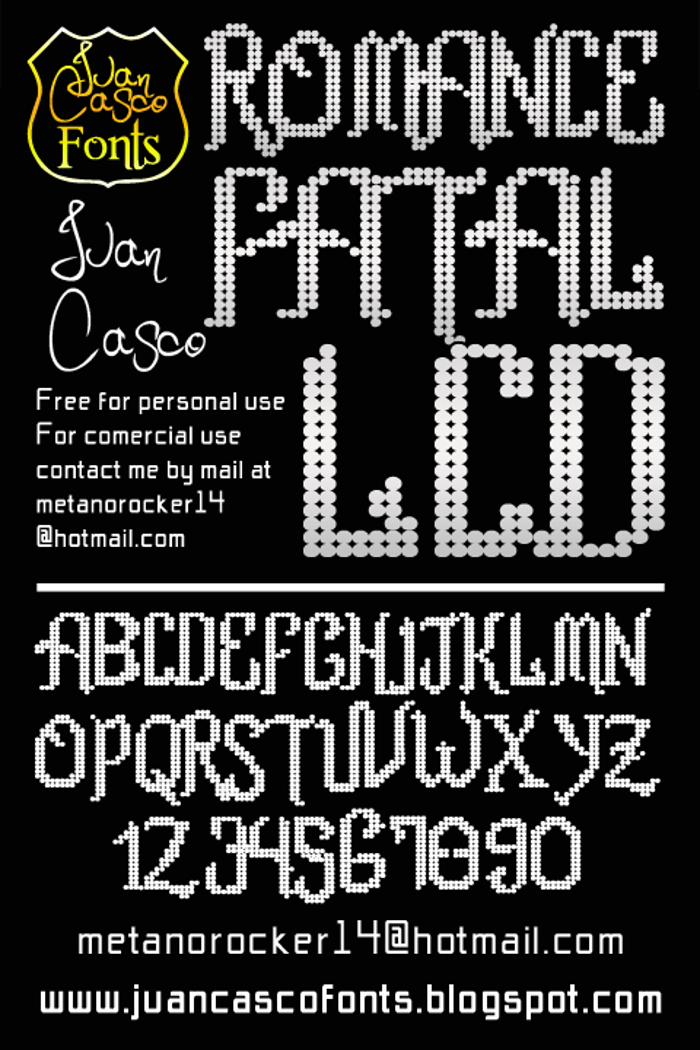Romance fatal LCD Font poster