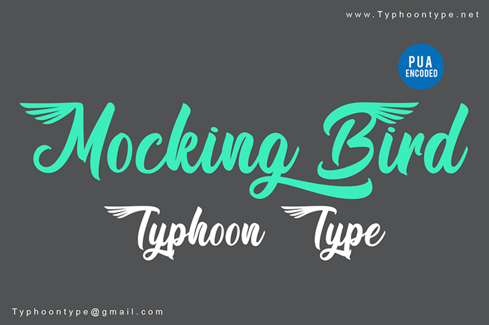 Mocking Bird Font poster