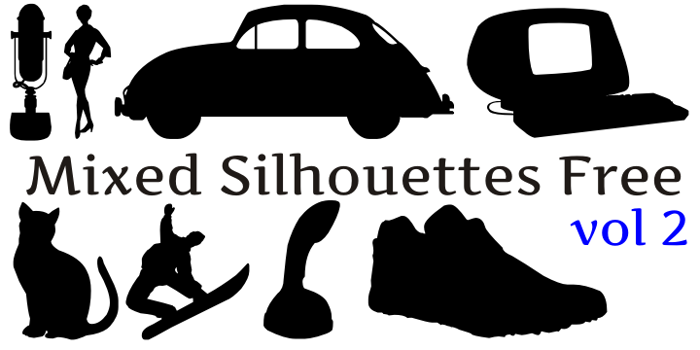 Mixed Silhouettes Free vol 2 Font poster