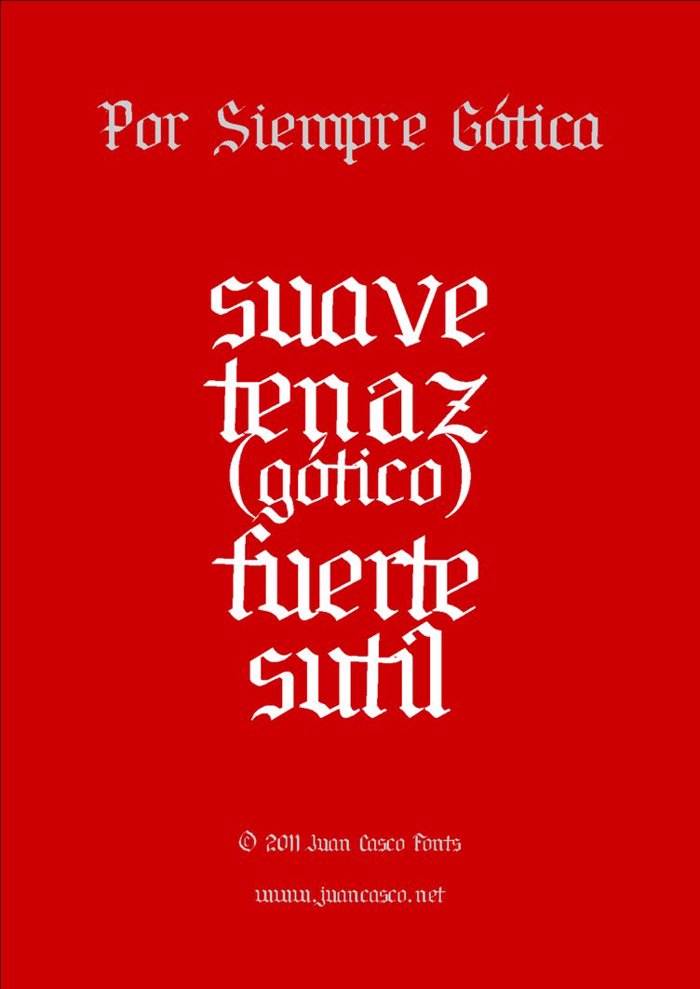 Por Siempre Gótica Font poster