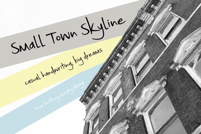 Small Town Skyline Font poster