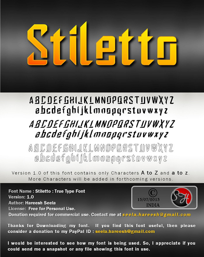 Stiletto Font poster