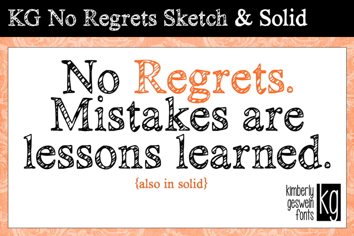 KG No Regrets Font