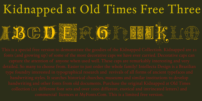 Kidnapped At Old Times Free 3 Font