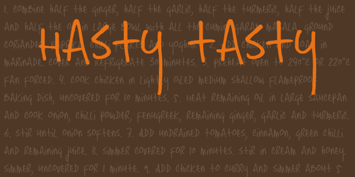 DK Hasty Tasty Font poster