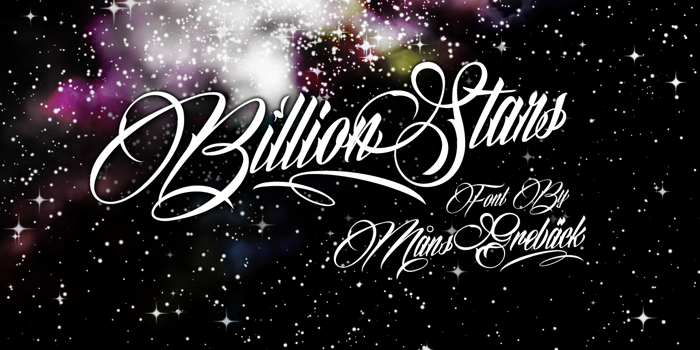 Billion Stars Font poster
