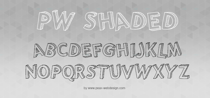 PWShaded Font poster