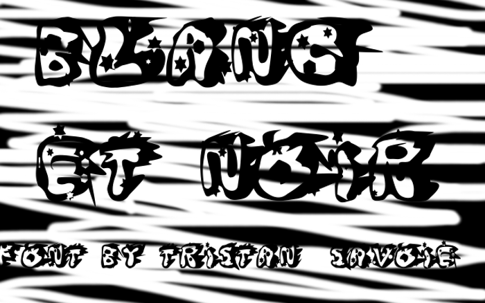 Blanc et Noir Font poster