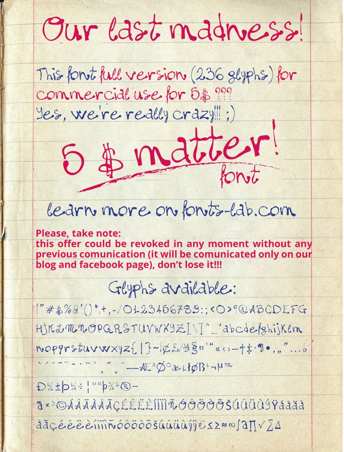 madness=five$matter! Font