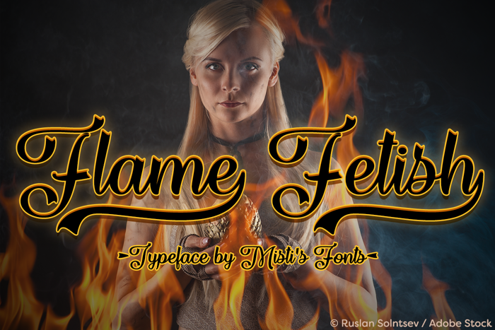Flame Fetish Font poster