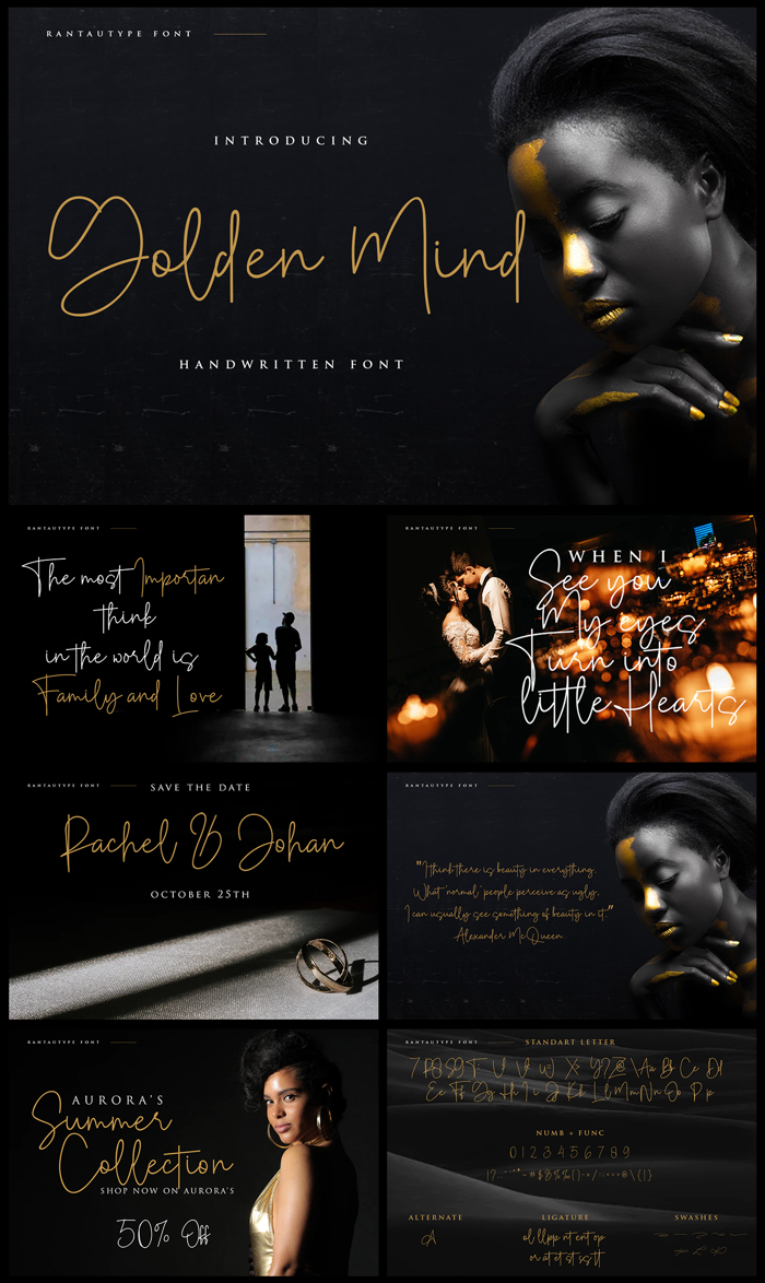 Golden Mind Font poster