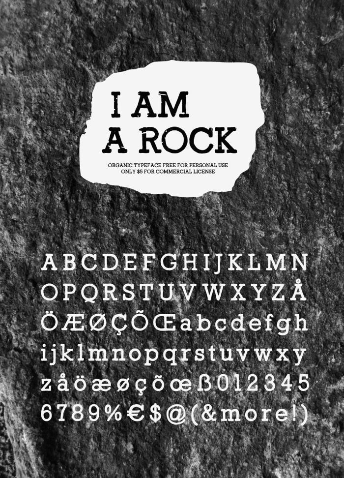 I Am a Rock Font poster