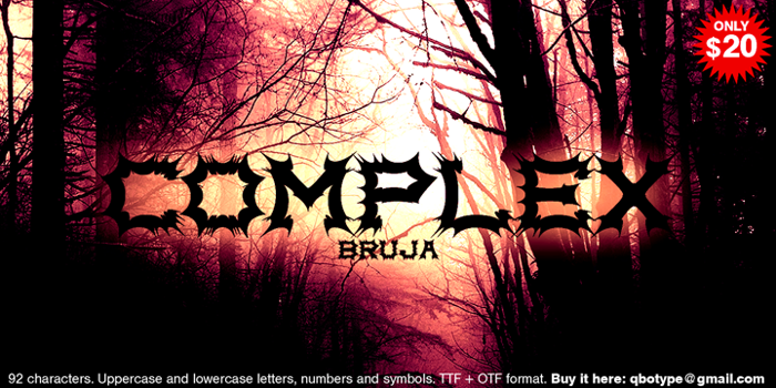 Complex bruja Font poster
