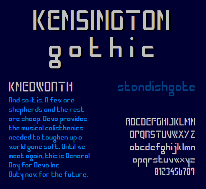 Kensington Gothic NBP Font poster