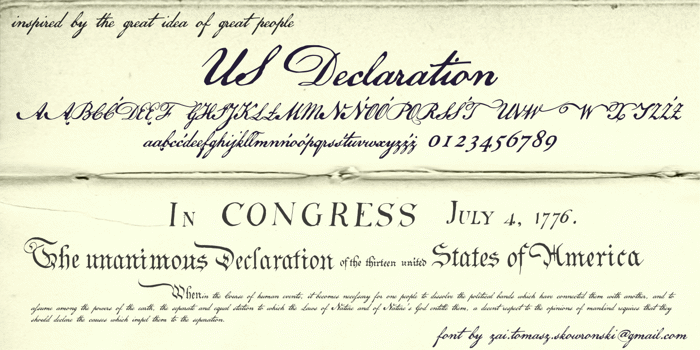US Declaration Font poster