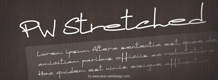 PWStretched Font poster