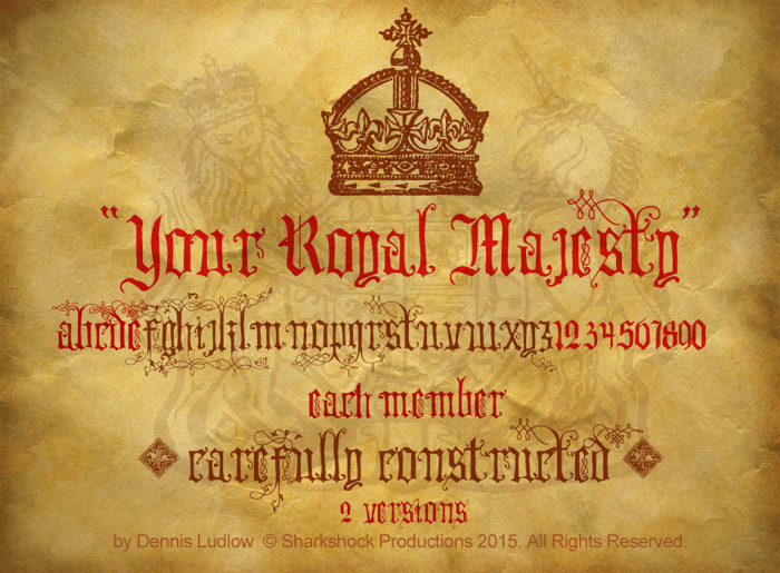 Your Royal Majesty Font poster