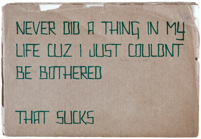 Couldnt Be Bothered Font poster