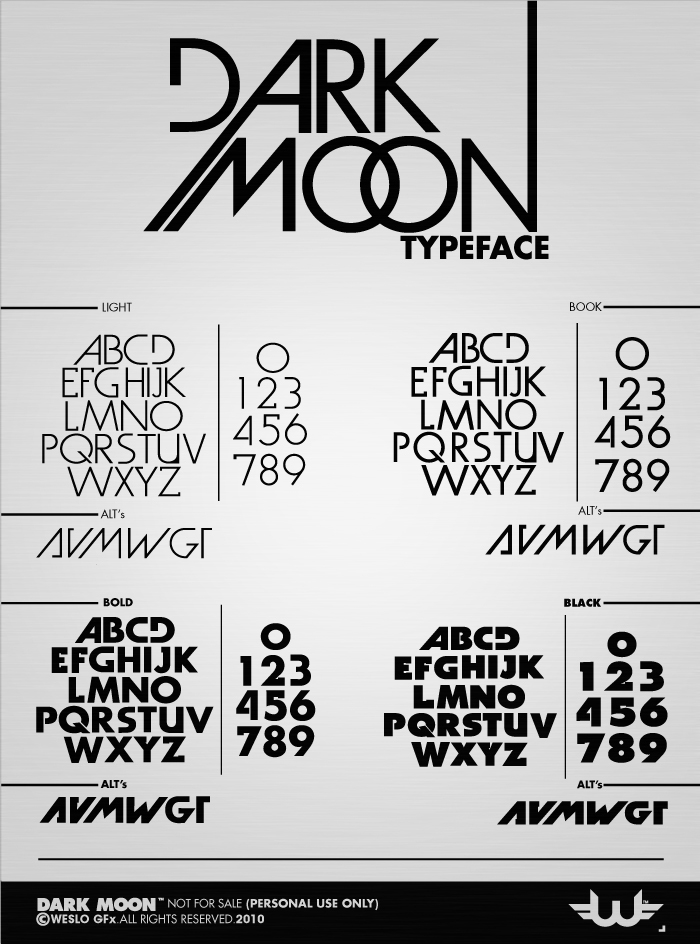 Dark Moon Font poster