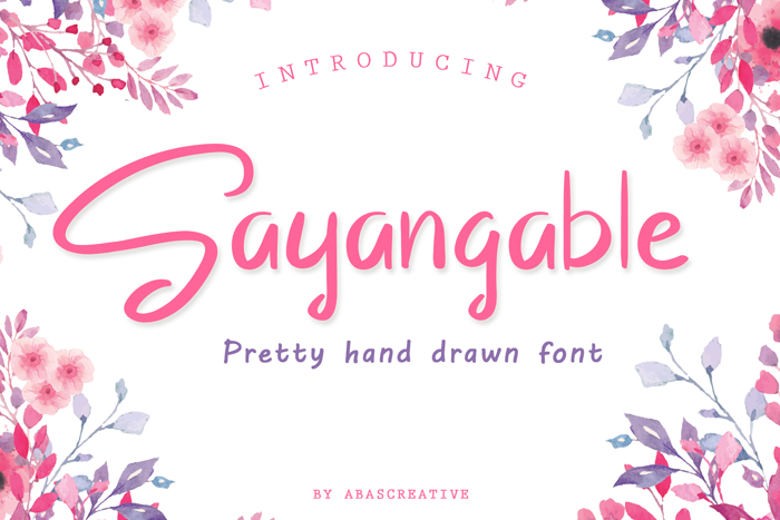Sayangable Font poster