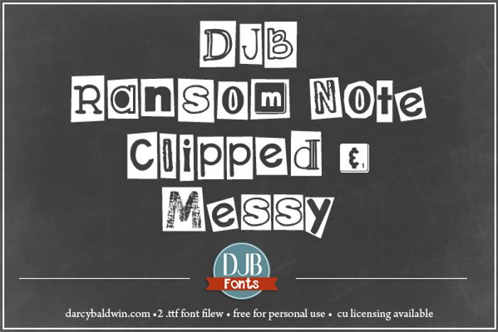 DJB Ransom Note Clipped Font poster