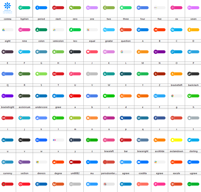 Botons Social Color Font poster