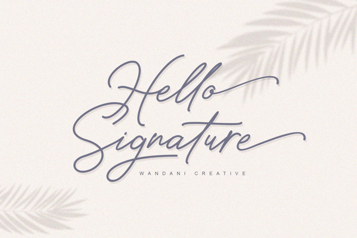 Hello Signature Font poster