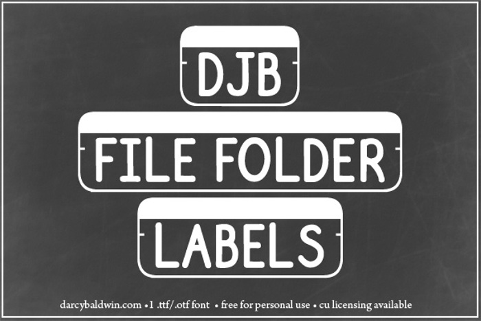 DJB File Folder Labels Font poster