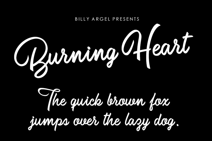 Burning Heart Font poster