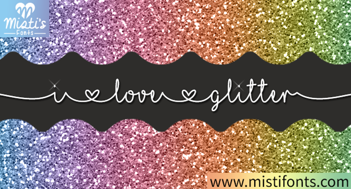 Mf I Love Glitter Font poster