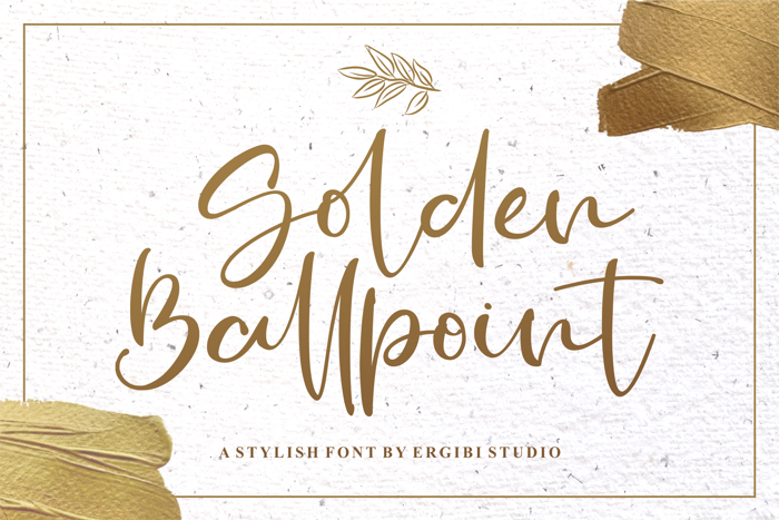 Golden Ballpoint Font poster
