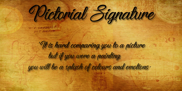 Pictorial Signature Font poster