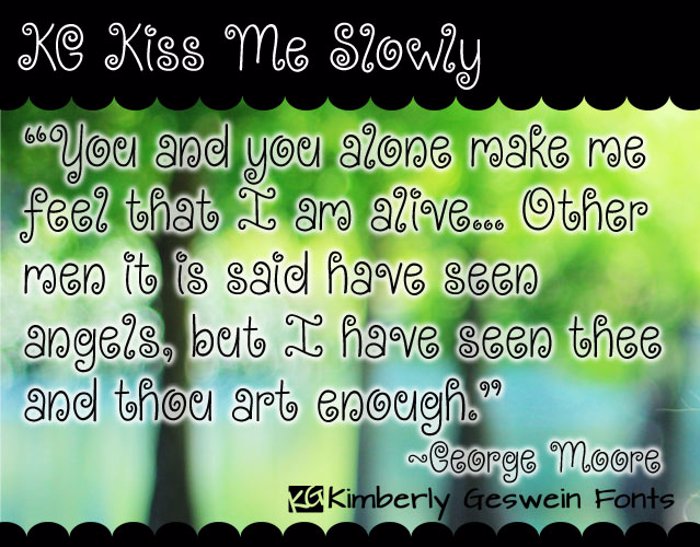 KG Kiss Me Slowly Font poster