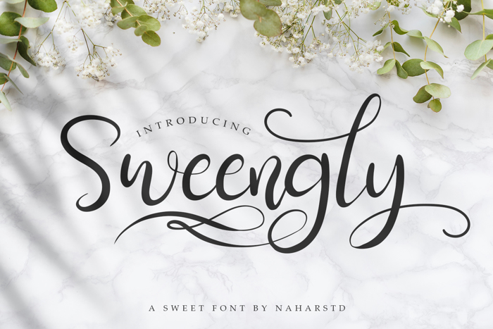Sweengly Font poster
