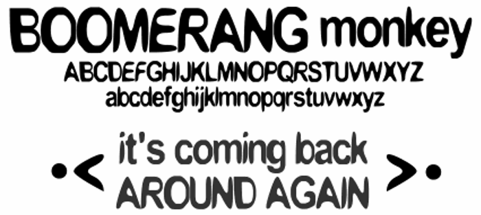 boomerang monkey Font poster